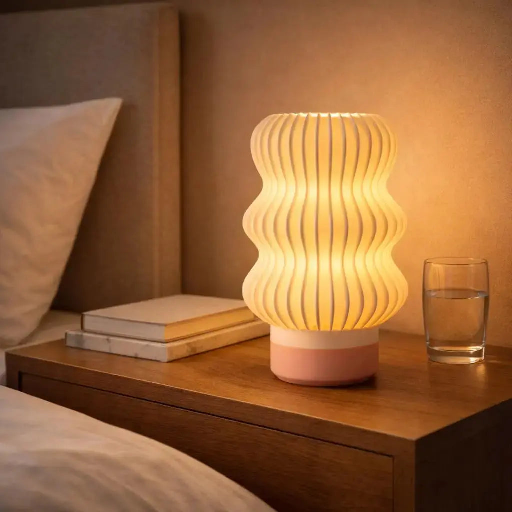 Wavey Mini Table Lamp Pink Florra Living