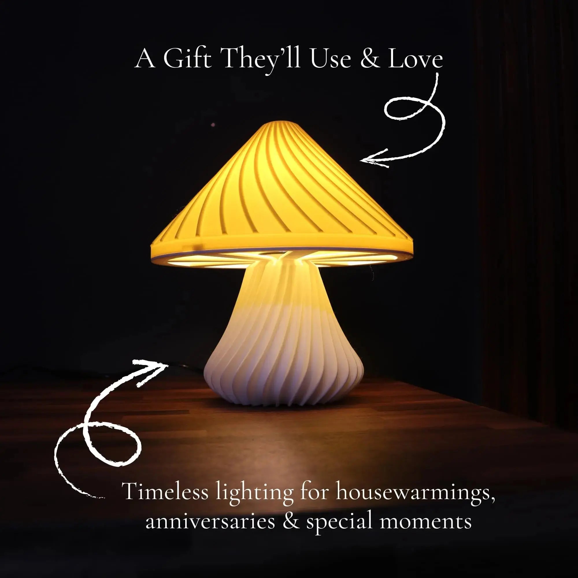 Mushroom Table Lamp Bloom Yellow Florra Living
