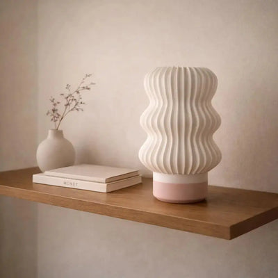 Wavey Mini Table Lamp Pink Florra Living