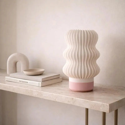 Wavey Mini Table Lamp Pink Florra Living