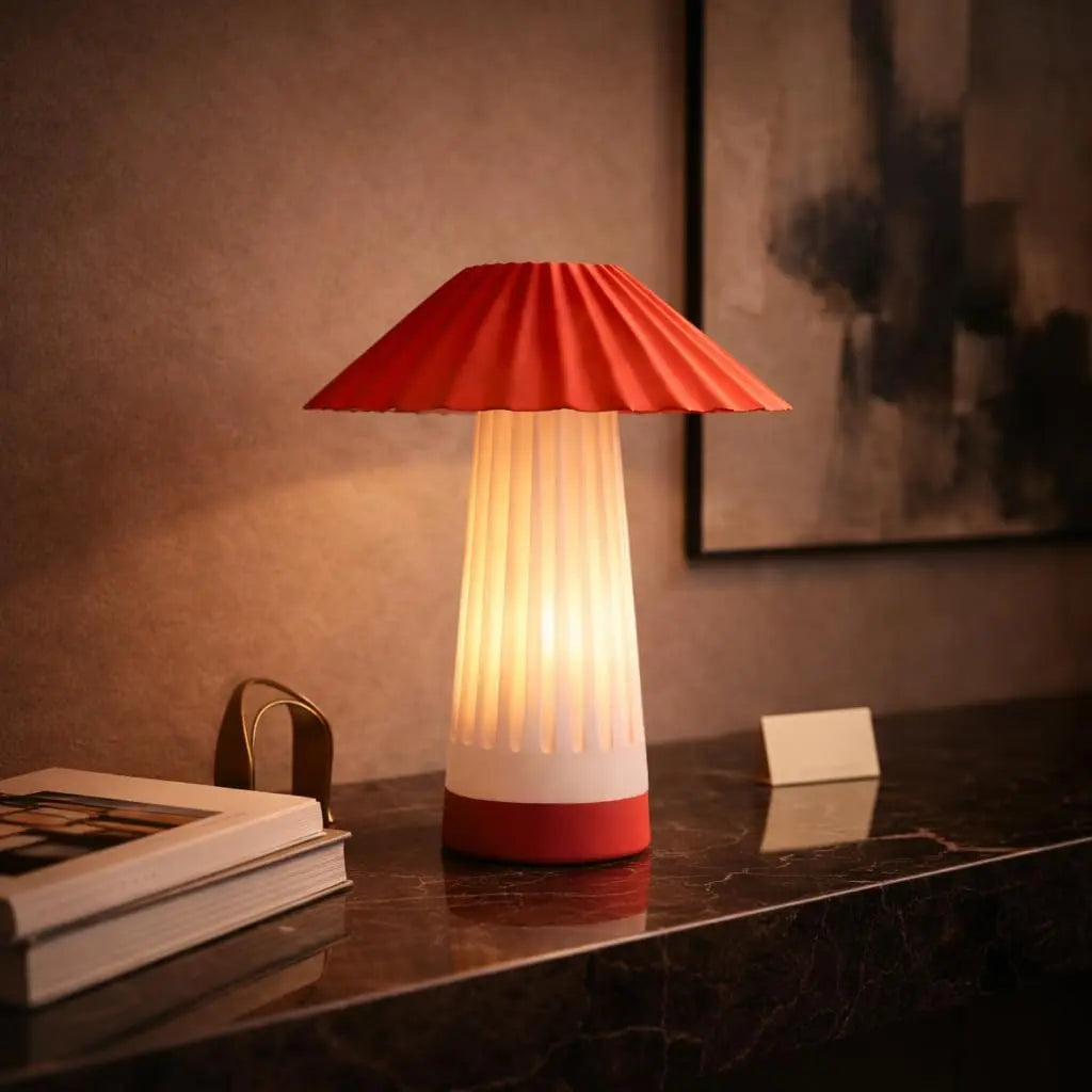 KASA Designer Table Lamp Red Florra Living