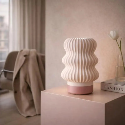 Wavey Mini Table Lamp Pink Florra Living