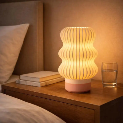 Wavey Mini Table Lamp Pink Florra Living